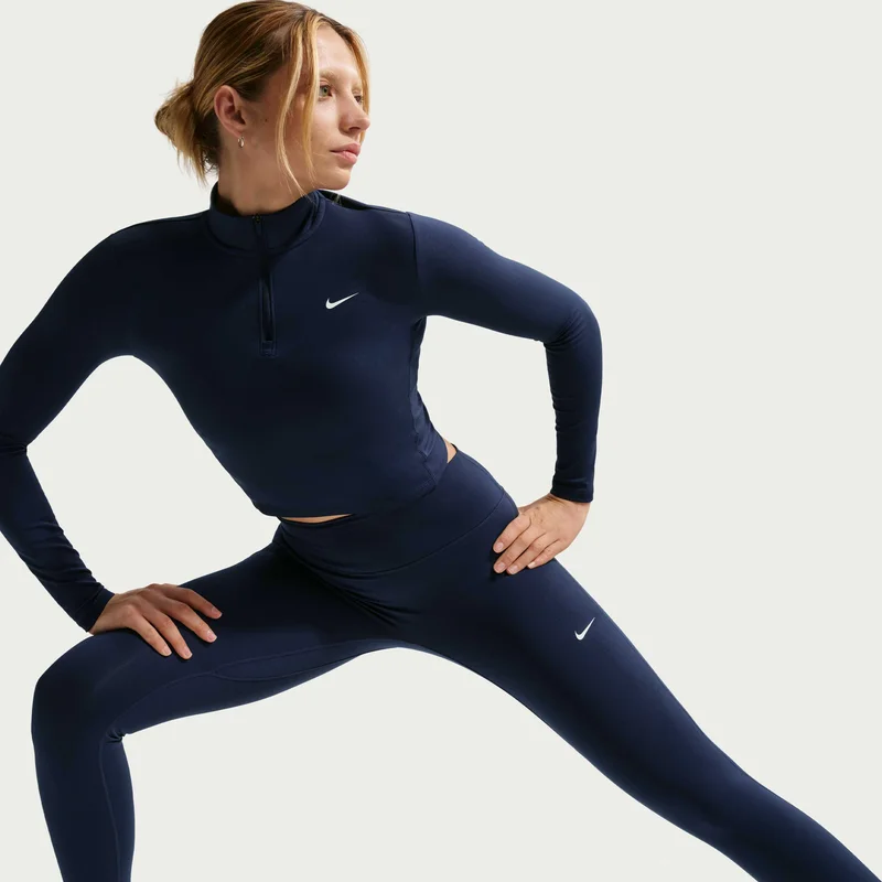 Nike Blue Women's One Dri-FIT Seamless Front Full-Length Training Leggings for Women | Best Price UAE